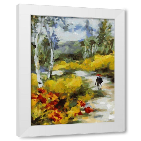 Romantic Nature in Autumn VII White Modern Wood Framed Art Print by Medeiros, Celito