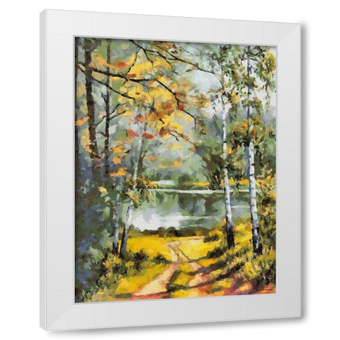 Romantic Nature in Autumn VIII White Modern Wood Framed Art Print by Medeiros, Celito