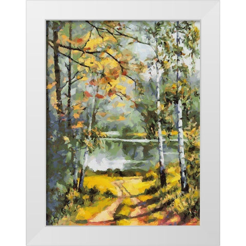 Romantic Nature in Autumn VIII White Modern Wood Framed Art Print by Medeiros, Celito