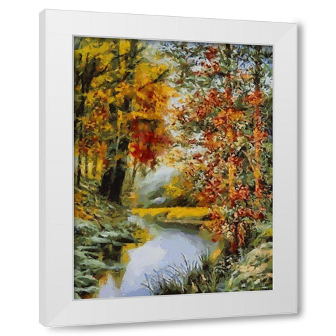 Romantic Nature in Autumn IX White Modern Wood Framed Art Print by Medeiros, Celito