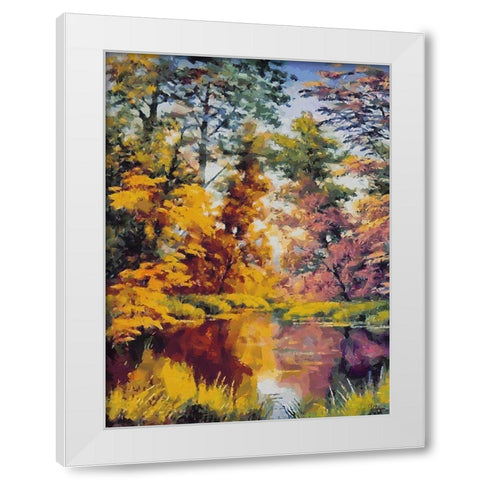 Romantic Nature in Autumn X White Modern Wood Framed Art Print by Medeiros, Celito
