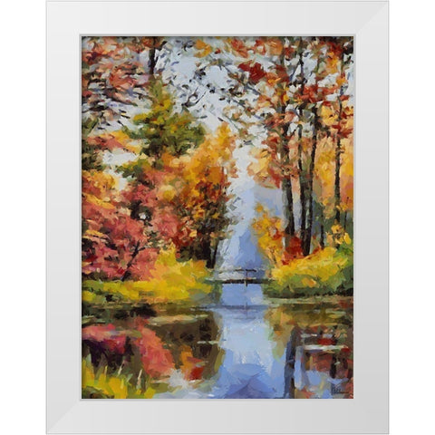 Romantic Nature in Autumn XI White Modern Wood Framed Art Print by Medeiros, Celito