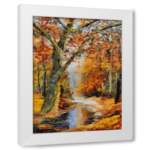 Romantic Nature in Autumn XII White Modern Wood Framed Art Print by Medeiros, Celito