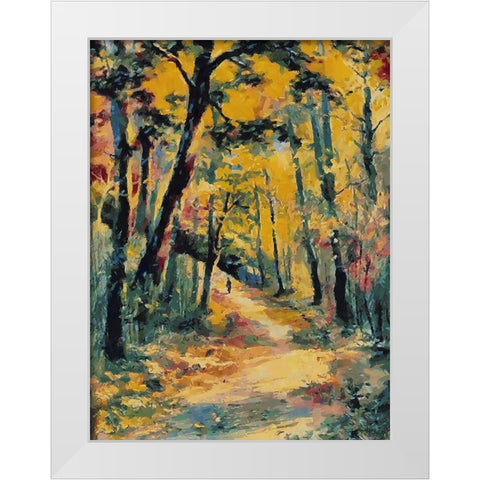 Romantic Nature in Autumn XIII White Modern Wood Framed Art Print by Medeiros, Celito