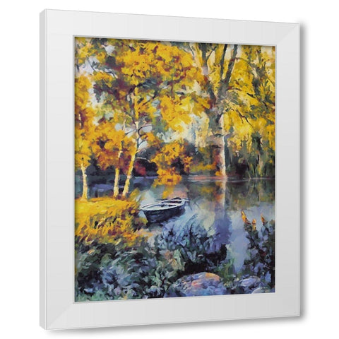 Romantic Nature in Autumn XIV White Modern Wood Framed Art Print by Medeiros, Celito