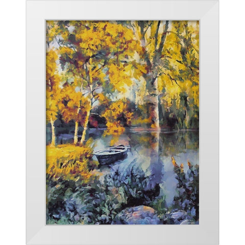 Romantic Nature in Autumn XIV White Modern Wood Framed Art Print by Medeiros, Celito