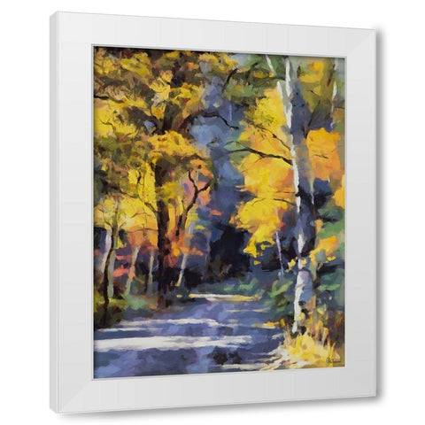 Romantic Nature in Autumn XV White Modern Wood Framed Art Print by Medeiros, Celito