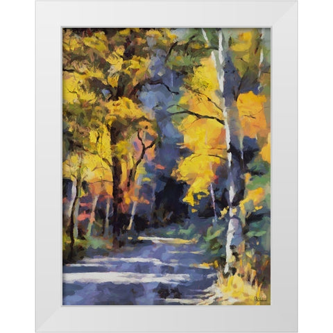 Romantic Nature in Autumn XV White Modern Wood Framed Art Print by Medeiros, Celito