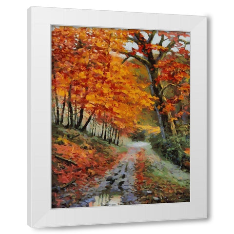 Romantic Nature in Autumn XVII White Modern Wood Framed Art Print by Medeiros, Celito