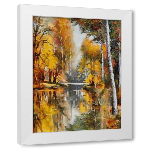 Romantic Nature in Autumn XVIII White Modern Wood Framed Art Print by Medeiros, Celito