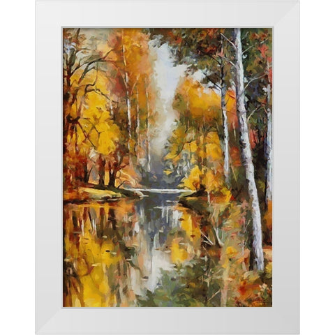 Romantic Nature in Autumn XVIII White Modern Wood Framed Art Print by Medeiros, Celito
