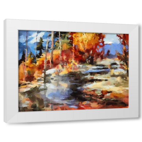 Stream in Winter II White Modern Wood Framed Art Print by Medeiros, Celito