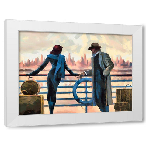 Welcome to New York White Modern Wood Framed Art Print by Medeiros, Celito