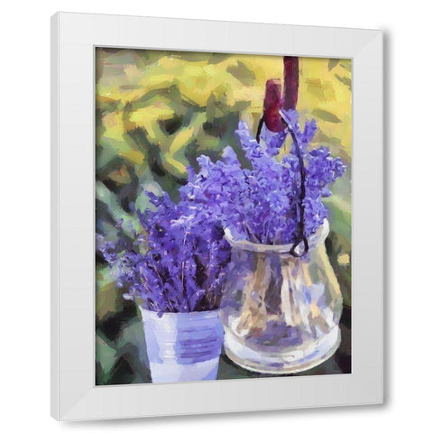 Container with Lavender White Modern Wood Framed Art Print by Medeiros, Celito