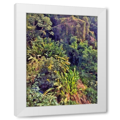 Tropical  Forrest White Modern Wood Framed Art Print by Medeiros, Celito