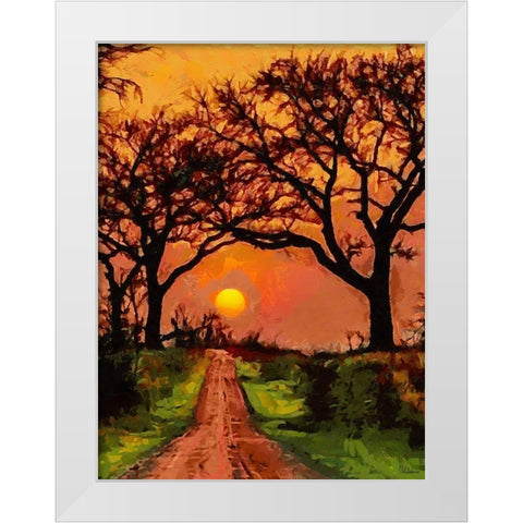 Follow the Sun White Modern Wood Framed Art Print by Medeiros, Celito
