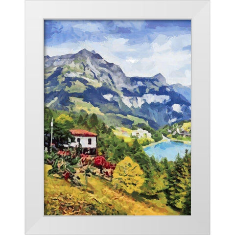 Mountains Landscape White Modern Wood Framed Art Print by Medeiros, Celito