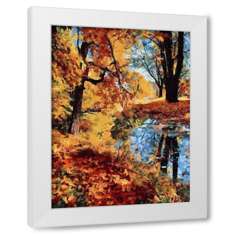 Bay in Autumn I White Modern Wood Framed Art Print by Medeiros, Celito