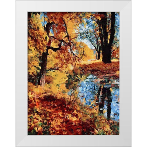 Bay in Autumn I White Modern Wood Framed Art Print by Medeiros, Celito