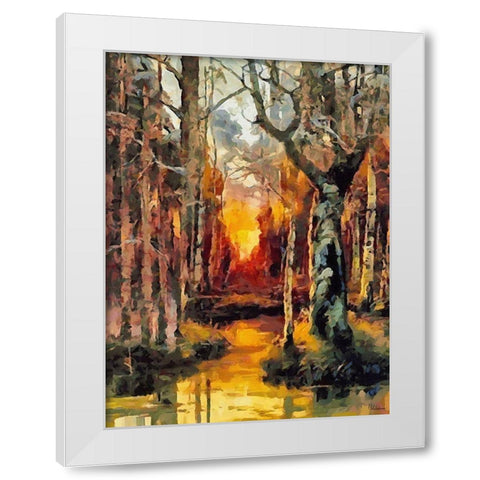 Bay in Autumn II White Modern Wood Framed Art Print by Medeiros, Celito
