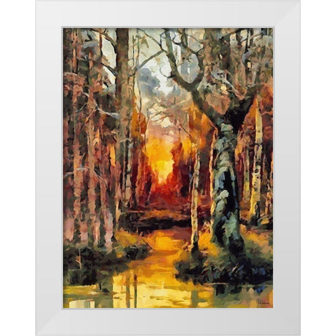 Bay in Autumn II White Modern Wood Framed Art Print by Medeiros, Celito