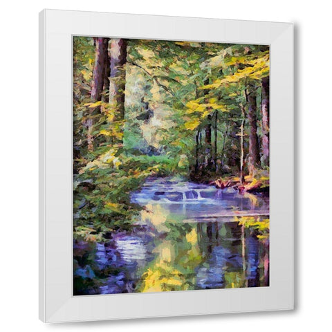 Small Watterfall White Modern Wood Framed Art Print by Medeiros, Celito