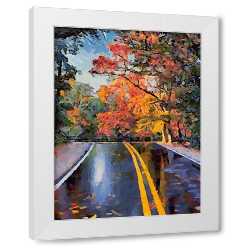 Road like a Mirror White Modern Wood Framed Art Print by Medeiros, Celito