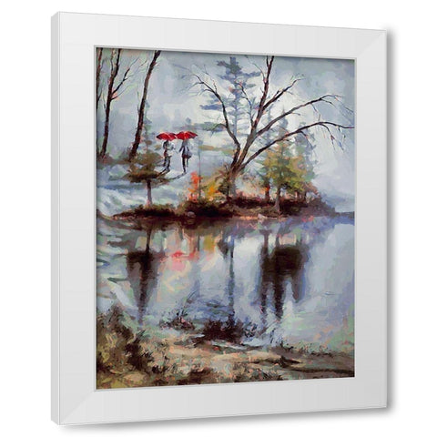Winter Date  White Modern Wood Framed Art Print by Medeiros, Celito