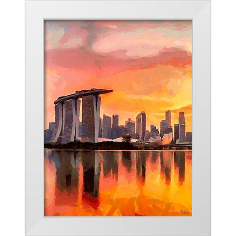 Memories from Singapur I White Modern Wood Framed Art Print by Medeiros, Celito