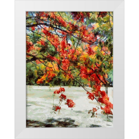 Flowering Tree on the Beach White Modern Wood Framed Art Print by Medeiros, Celito