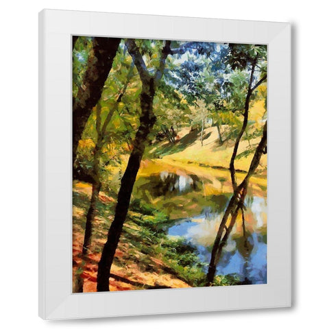 Slowly River White Modern Wood Framed Art Print by Medeiros, Celito