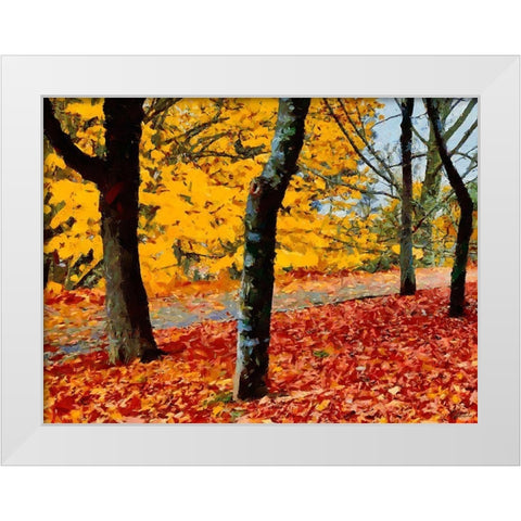 Autumn has Come White Modern Wood Framed Art Print by Medeiros, Celito
