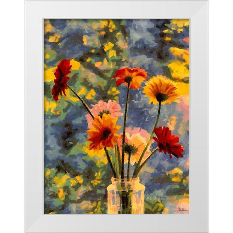 Flower in the Vase White Modern Wood Framed Art Print by Medeiros, Celito