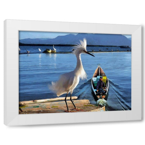 Nice White Bird I White Modern Wood Framed Art Print by Medeiros, Celito
