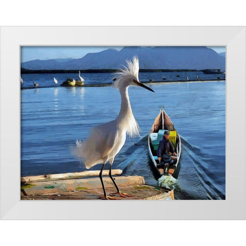 Nice White Bird I White Modern Wood Framed Art Print by Medeiros, Celito