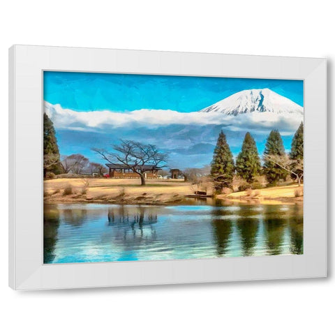 Volcano over the Lake II White Modern Wood Framed Art Print by Medeiros, Celito