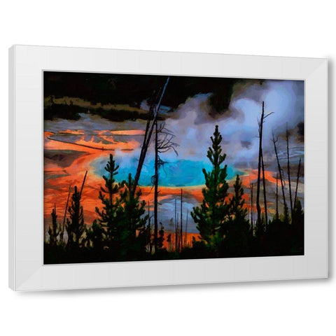 Memory of Yellowstone White Modern Wood Framed Art Print by Medeiros, Celito