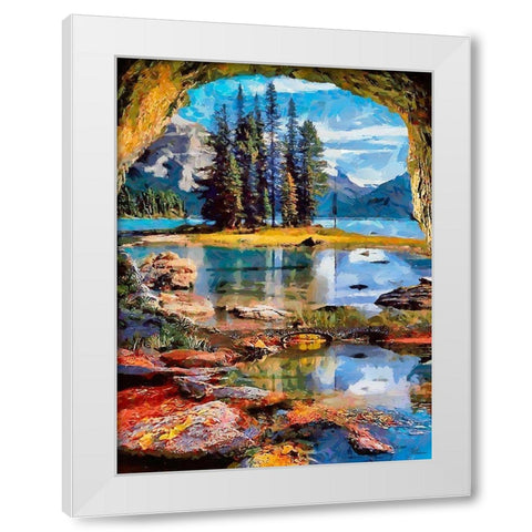 Tree Island in National Park White Modern Wood Framed Art Print by Medeiros, Celito