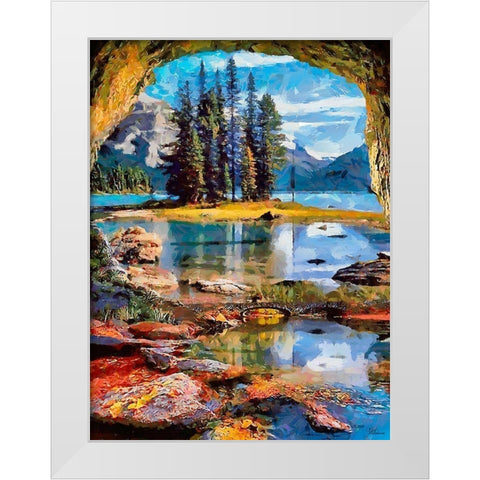 Tree Island in National Park White Modern Wood Framed Art Print by Medeiros, Celito