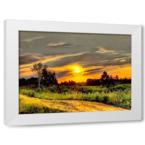 Sunlit House White Modern Wood Framed Art Print by Medeiros, Celito