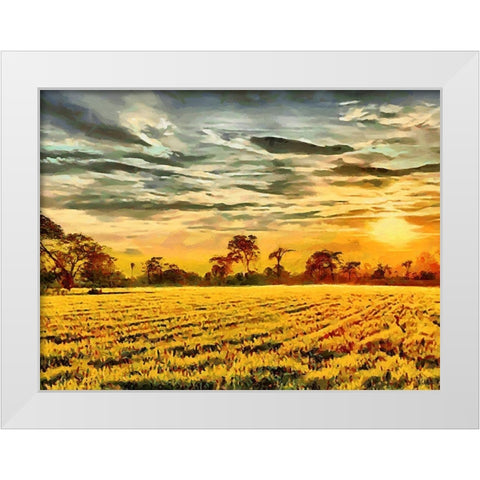 Sunset above the Road II White Modern Wood Framed Art Print by Medeiros, Celito