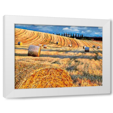 Sunset above the Field White Modern Wood Framed Art Print by Medeiros, Celito