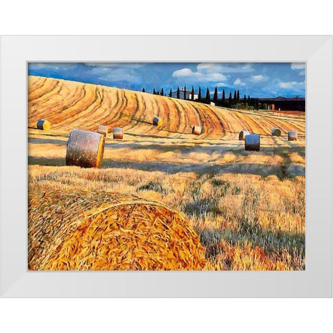 Sunset above the Field White Modern Wood Framed Art Print by Medeiros, Celito