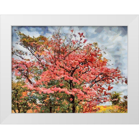 A Tree by the Road White Modern Wood Framed Art Print by Medeiros, Celito