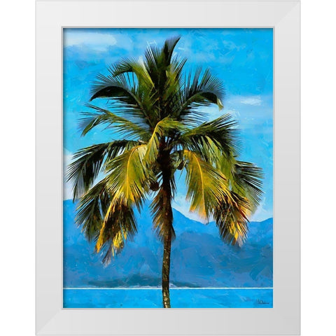 Pink a Purple Flowering Tree White Modern Wood Framed Art Print by Medeiros, Celito