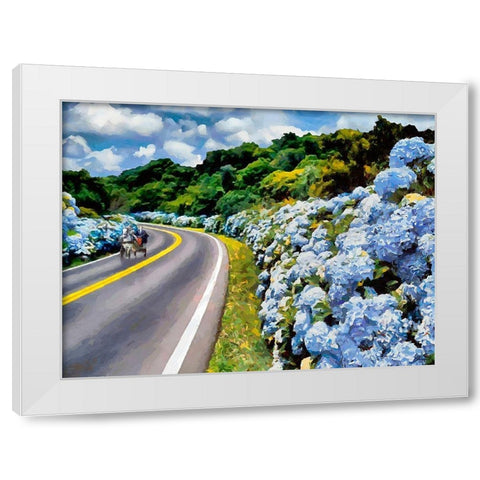 Paradise on Earth White Modern Wood Framed Art Print by Medeiros, Celito