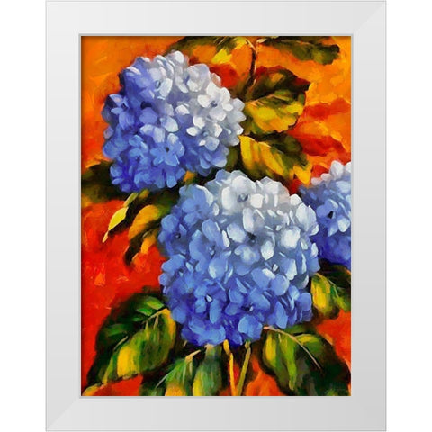 Purple Flowers White Modern Wood Framed Art Print by Medeiros, Celito