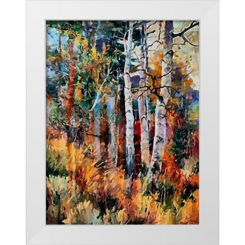 Birches Wood I White Modern Wood Framed Art Print by Medeiros, Celito