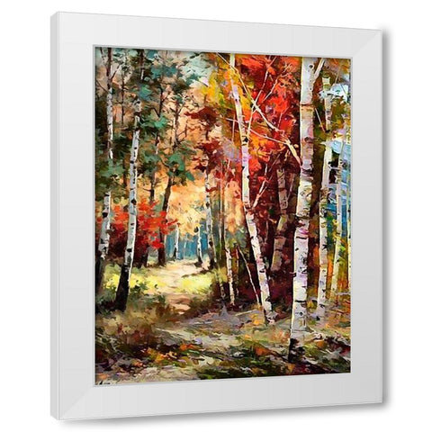 Birches Wood II White Modern Wood Framed Art Print by Medeiros, Celito