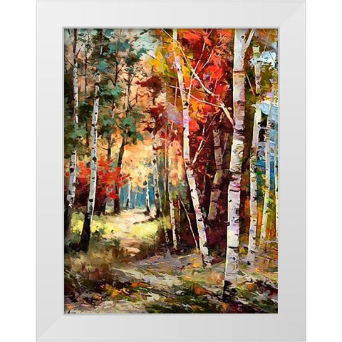 Birches Wood II White Modern Wood Framed Art Print by Medeiros, Celito